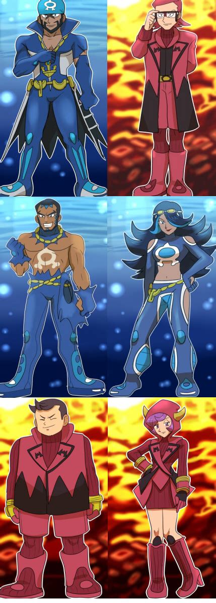 New Team Magma And Team Aqua By Ryokuso On Deviantart