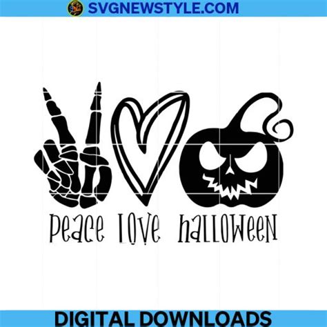 Peace Love Halloween Svg, Happy Halloween 2022 Png, Pumpkin Svg