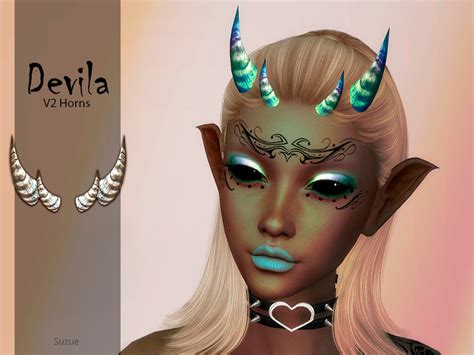 The Sims Resource Devila Horns V2 By Suzue • Sims 4 Downloads