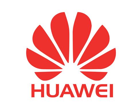 Huawei Logo Marca Teléfono Símbolo Con Nombre Rojo Diseño China Móvil