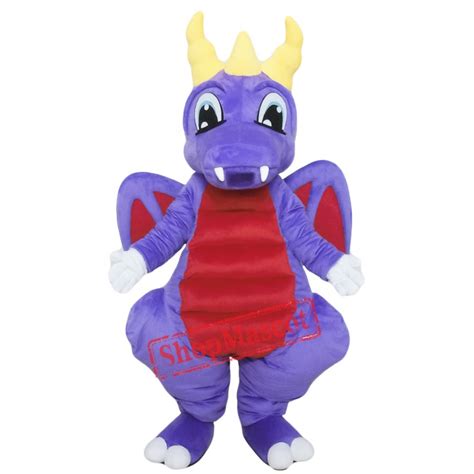 Purple Dragon Mascot Costume For Adults