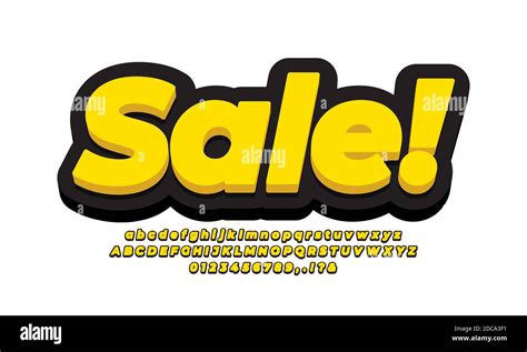Sale Font Text 3d Yellow Black Stock Vector Image And Art Alamy
