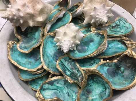 Stunning Hand Painted Oyster Shells For Home Decor Ts Etsy