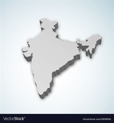 Detailed 3d Map Of India Asia Royalty Free Vector Image