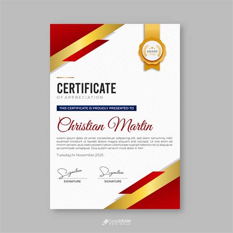 Download Corporate Elegant Vertical Certificate Vector Template