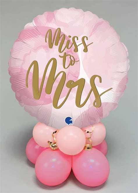 Inflated Pink Miss To Mrs Hen Party Balloon Centrepiece