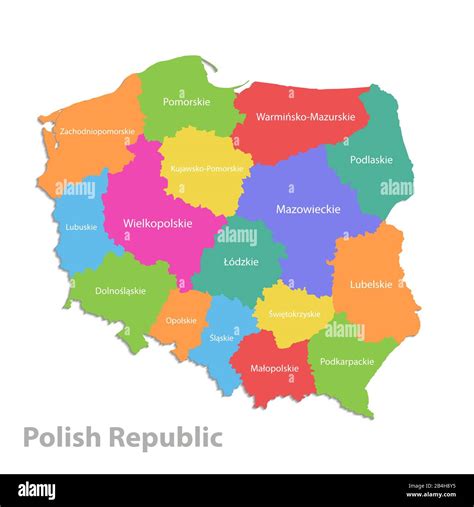 Poland Map Administrative Division Polish Republic Separate