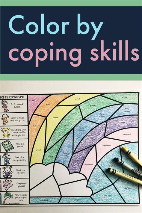 Color By Coping Skills Spring Activity For School Counseling Coping