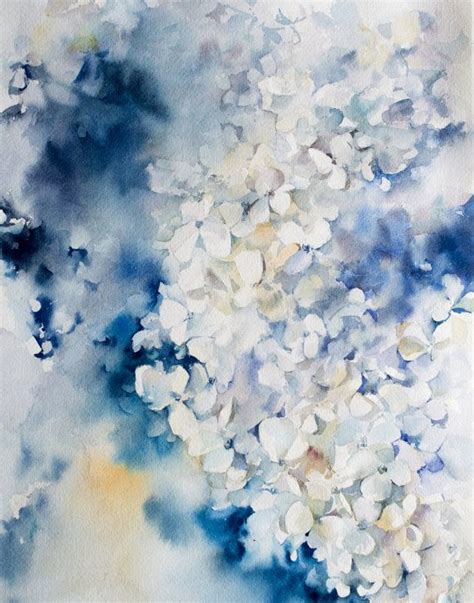 An Abstract Painting With Blue And White Colors