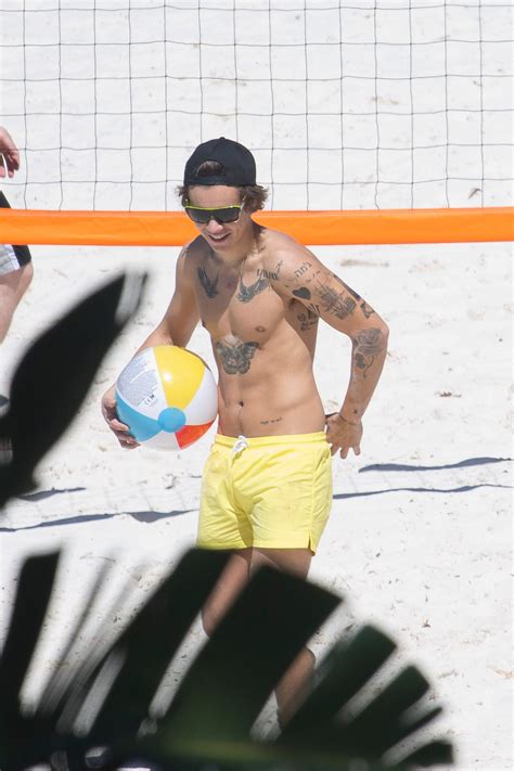 12 shirtless pics of harry styles at the beach j 14 j 14