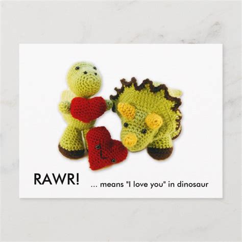 Rawr Means I Love You In Dinosaur Postcard