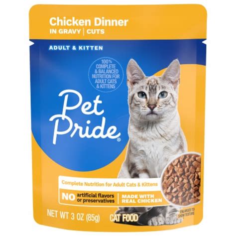 Pet Pride All Life Stages Wet Cat Food Chicken Dinner In Gravy Cuts 3