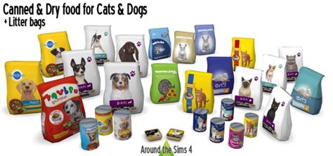 Canned Food And Dry Food Bags For Cats And Dogs At Around The Sims 4 Sims