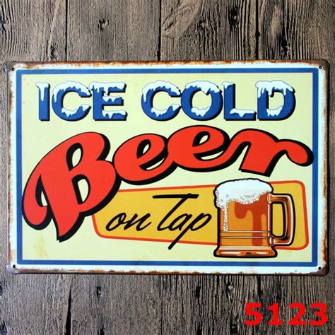 Buy Drink Ice Cold Beer Vintage Tin Signs Man Cave Bar Club Coffee House Wall