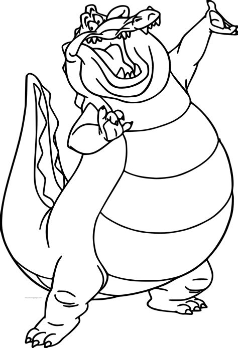 awesome Disney The Princess And The Frog Louis Crocodile Coloring Page