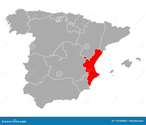 Mapa De Valencia En España Ilustración Del Vector Ilustración De