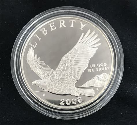 2008 P Bald Eagle Proof Commemorative Silver Dollar 1 Wbox And Coa