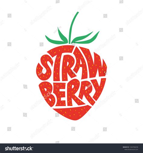 Strawberry Lettering Sign Stock Vector Royalty Free 1304768230