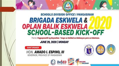 Brigada Eskwela And Oplan Balik Eskwela School Based Virtual Kick Off