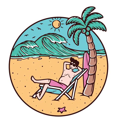 Chilling Out On The Beach Vector Illustration 4348290 Vector Art At Vecteezy