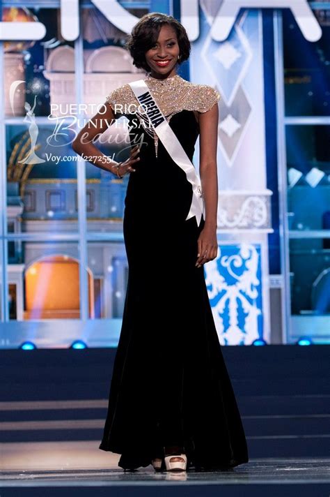 Stephanie Okwu Miss Universe Nigeria 2013 Poses In The Evening Gown