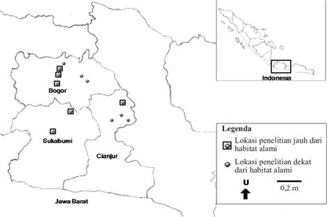 Gambar 1 Peta Lokasi Penelitan Di Kabupaten Bogor Sukabumi Dan