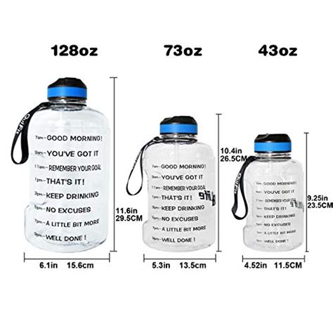 Buildlife Gallon Motivational Water Bottle With Time Marked To Drink