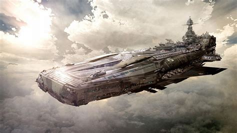 Wallpaper Futuristic Tank Science Fiction Battleship Aircraft