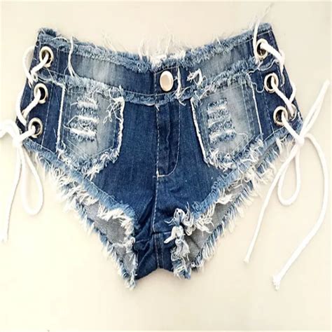 The Club Installed Low Cut Jeans Shorts Female Sexy Slim Hole Edge Band