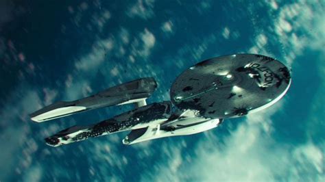 The Damaged Enterprise Plunging Into Earths Atmosphere Star Trek