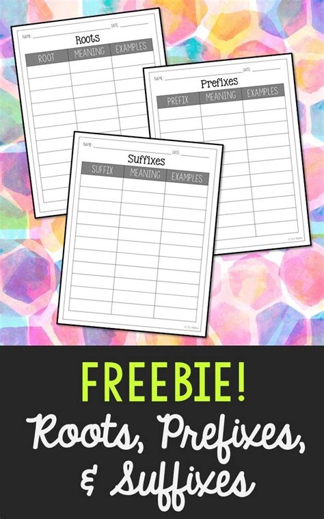 This Freebie Is Part Of A Larger Set Of Roots Prefixes And Suffixes Wall Cards Plus