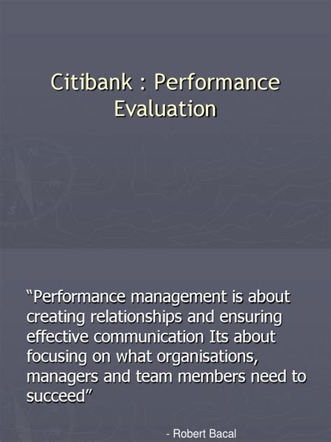 Carta para tu mejor amigo en la distancia. Citibank Performance Evaluation | Strategic Management | Goal