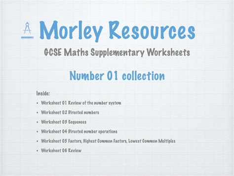 Numbers 01 Gcse Maths Collection Teaching Resources