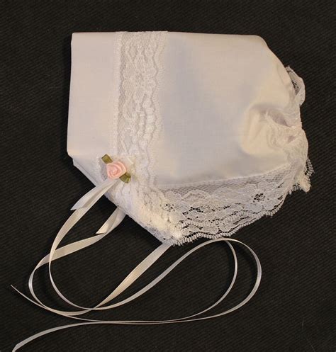 Baby Hankie Bonnet Wedding Handkerchief With 1 12 Shiny Floral Lace