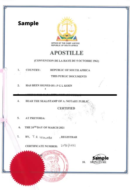 Apostille Certificate South Africa