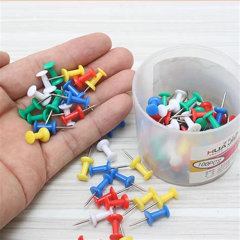 2pcslot Standard Pins Offic Binding Thumb Tack 100pcs Colorful Poster
