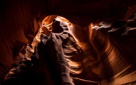 Download Wallpaper 3840x2400 Canyon Cave Layers Dark