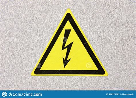 Yellow Electrical Hazard Sign Danger Symbol With Electric Lightning