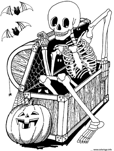 Coloriage Halloween Adulte Squelette Dessin Halloween Adulte à imprimer