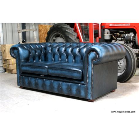 Chesterfield Blue 2 Seater Moy Antiques