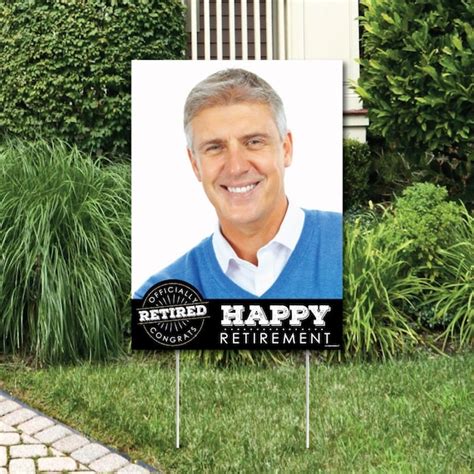 Custom Happy Retirement Photo Yard Sign Retirement Party Outdoor Lawn