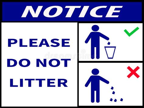 Notice Please Do Not Litterblue Icon Logo Sticker Sign Stock Vector