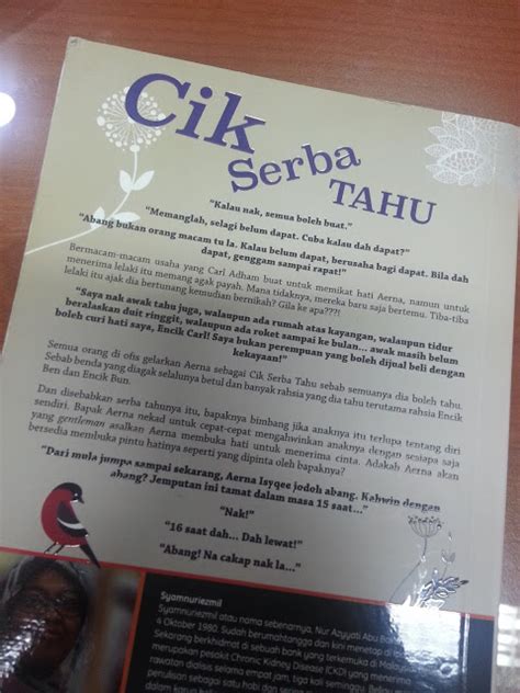 Info lanjut drama klik link disini. Cik Serba Tahu ~ Syamnuriezmil