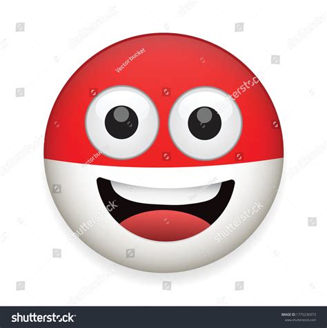 Indonesia Flag Face Vector Illustrationhigh Quality Stock Vector