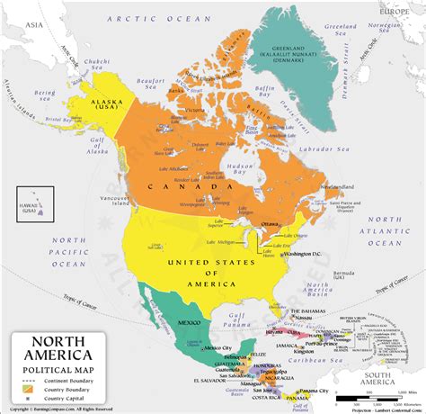 North America Political Map Labeled With All Countries And Capitals Sexiz Pix