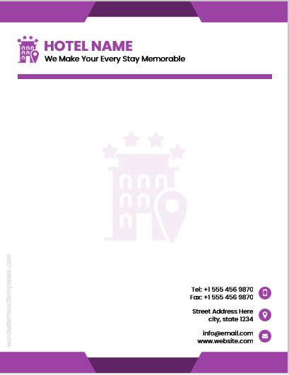 Hotel Letterhead Templates For Word Free Download And Edit