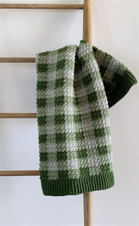 Crochet Green Gingham Blanket Daisy Farm Crafts
