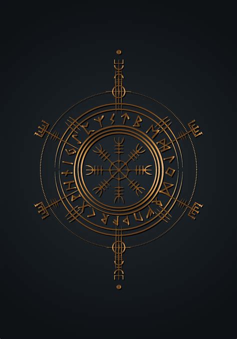 Viking Pagan Asatru Runic Compass Vegvisir Rune Circle Viking Norse