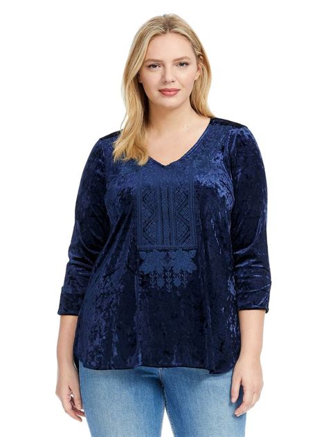 Navy Velvet Top Andree By Unit Gwynnie Bee Rental Subscription Velvet Tops Tops Navy Velvet