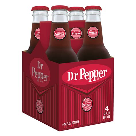 Dr Pepper Made With Sugar Soda 12 Fl Oz 4 Count